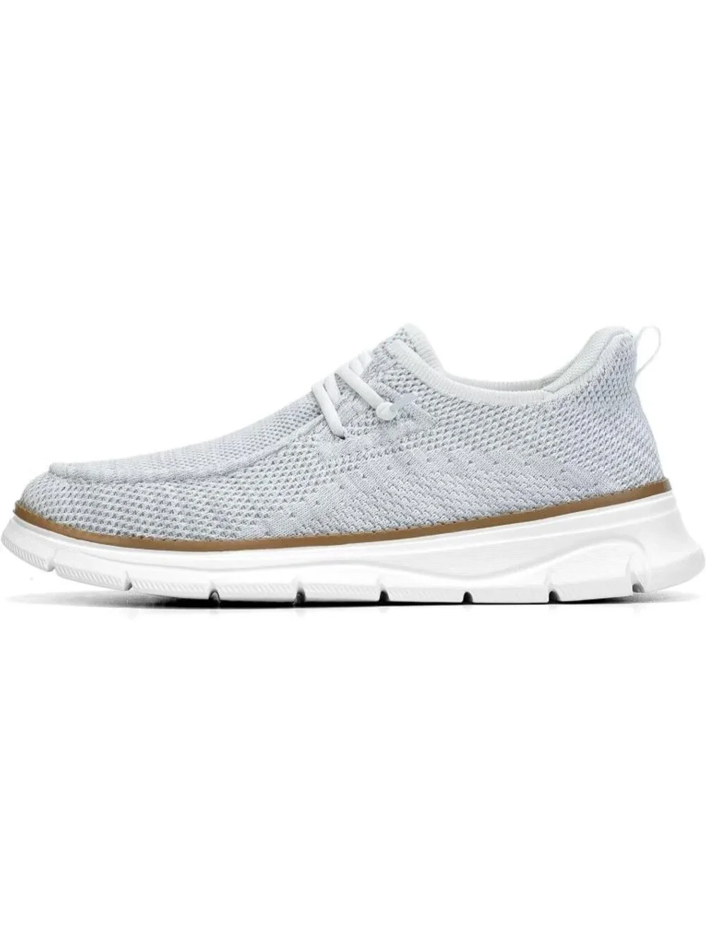 Men's White Slip On Loafers Comfortable Boat Casual Walking Sneaker Shoes